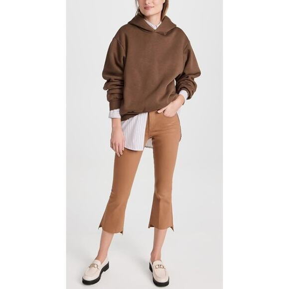 FRAMELe Crop Mini Boot Coated Latte Raw Step Hem Stagger Jeans 25